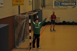 Avancierte zum Matchwinner. HSG Keeper Tobias Wellhausen konnte den letzten Ball entscheiden abwehren. Foto: Homburg