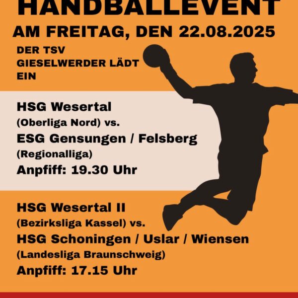 Grosses Handballevent am 22.08.2025