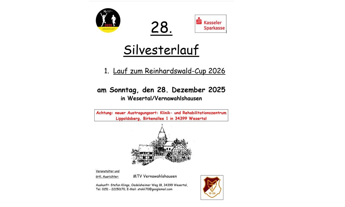 28. Silvesterlauf MTV Vernawahlshausen
